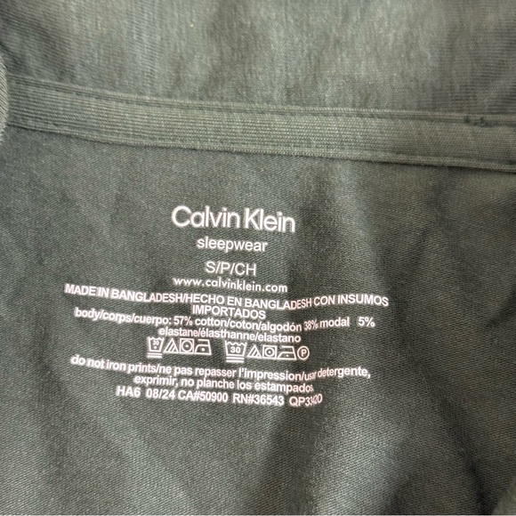 NWT Calvin Klein Soft Button-Front Sleep Shirt Dress - Green, Size S - Picture 6 of 8